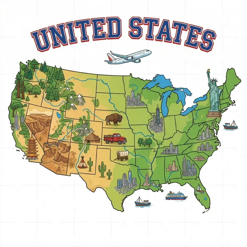 Vibrant Cultural Countries Terrain Maps