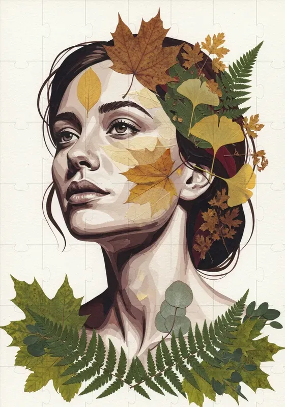 Nature Leaf Collage Art