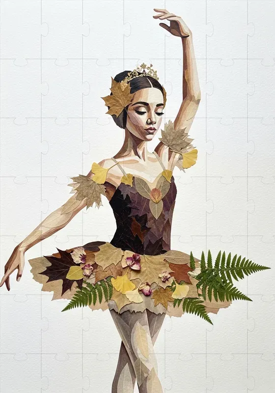 Nature Leaf Collage Art