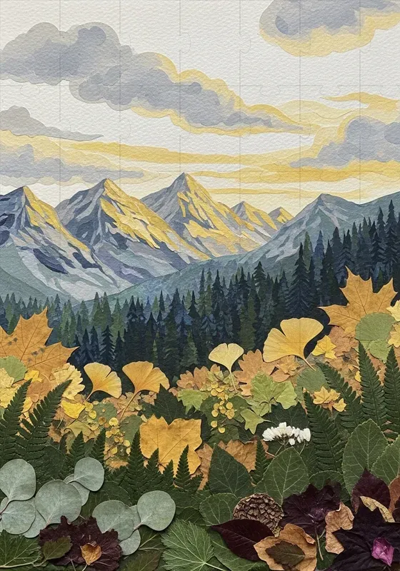 Nature Leaf Collage Art