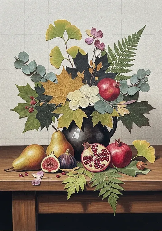 Nature Leaf Collage Art