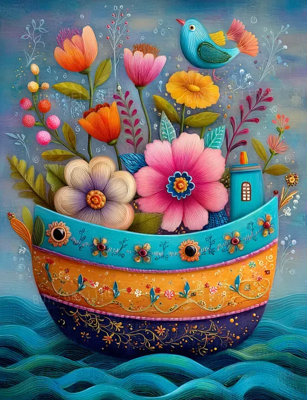 Floral Oceanic Junk Journal Pages