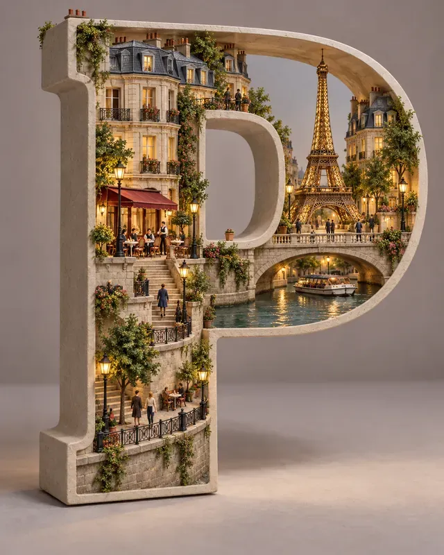 Places Inside Giant Letters