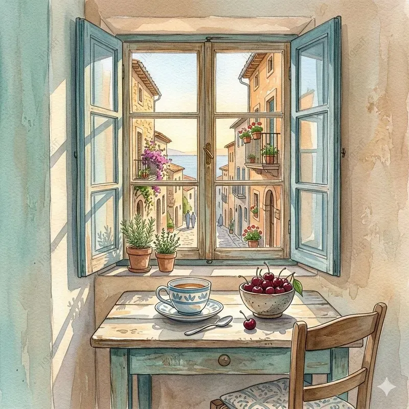 Coastal Serenity Watercolor Interiors