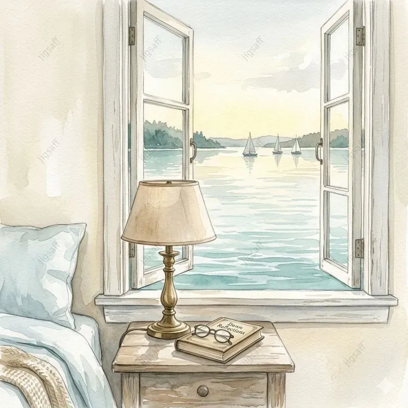 Coastal Serenity Watercolor Interiors