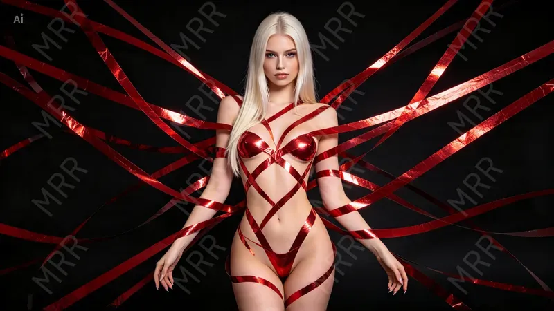 Red Metallic Tape Fashion