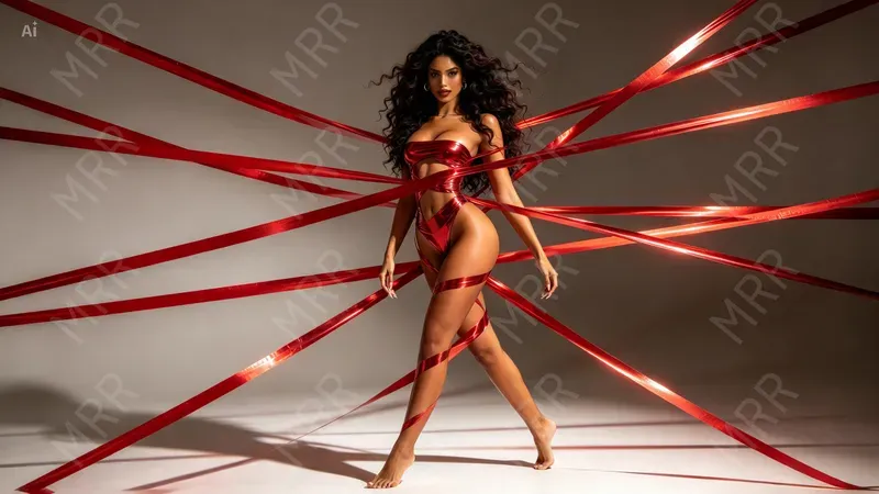 Red Metallic Tape Fashion