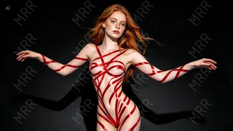 Red Metallic Tape Fashion