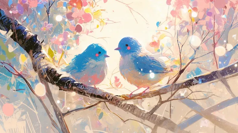 Crayon Gouache Cute Nature Scenes