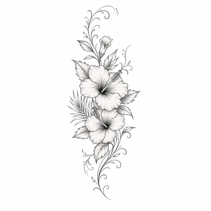 Elegant Botanical Lineart Tattoo Collections
