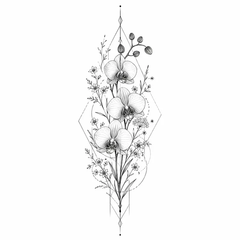 Elegant Botanical Lineart Tattoo Collections