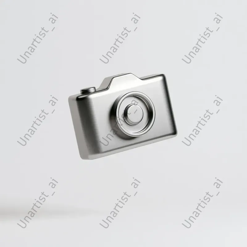 3D Silver Metallic Icon Renders