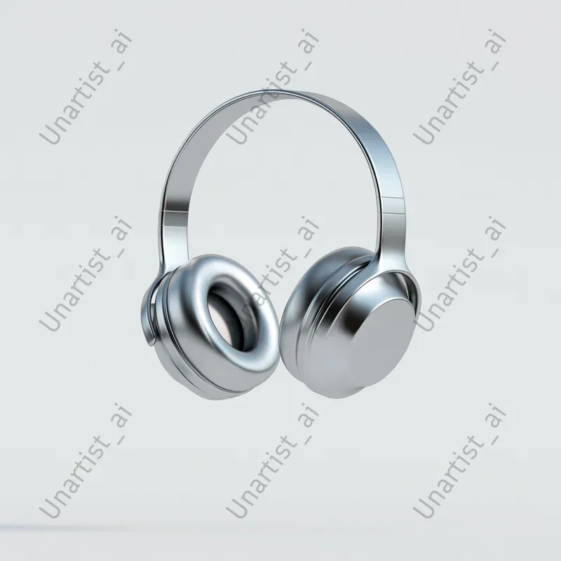 3D Silver Metallic Icon Renders