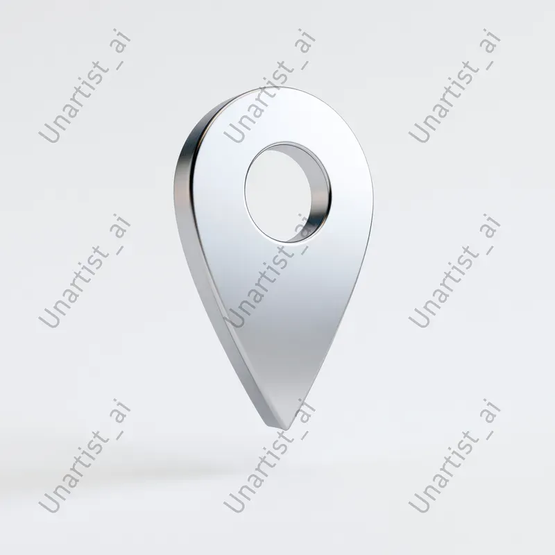 3D Silver Metallic Icon Renders