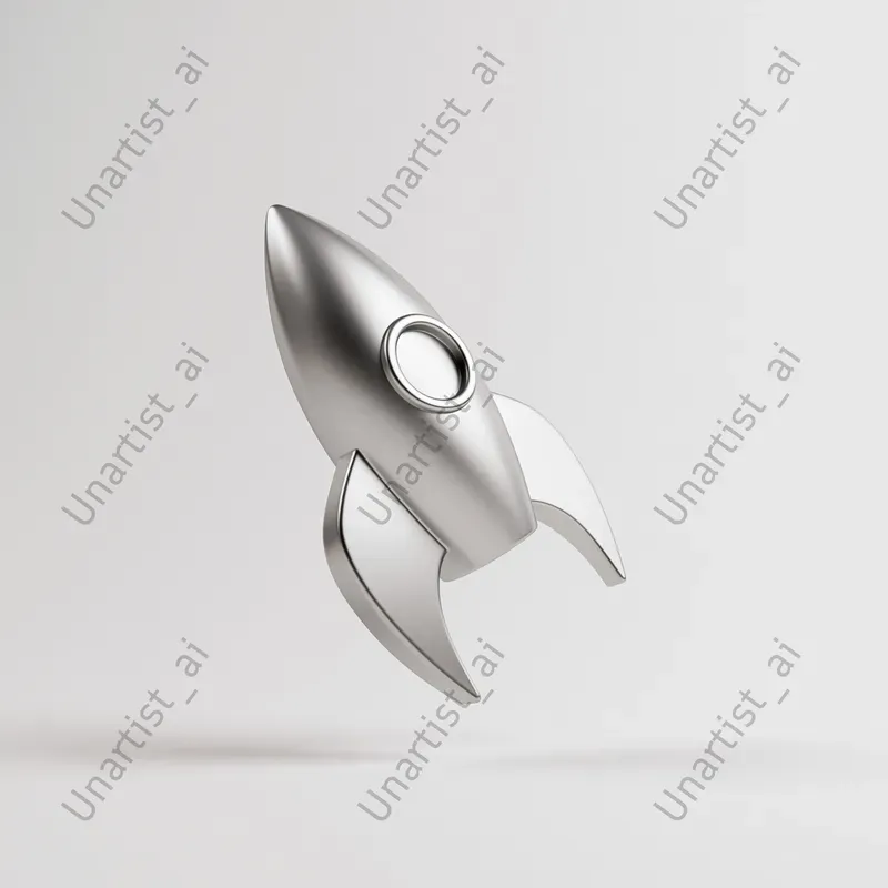 3D Silver Metallic Icon Renders