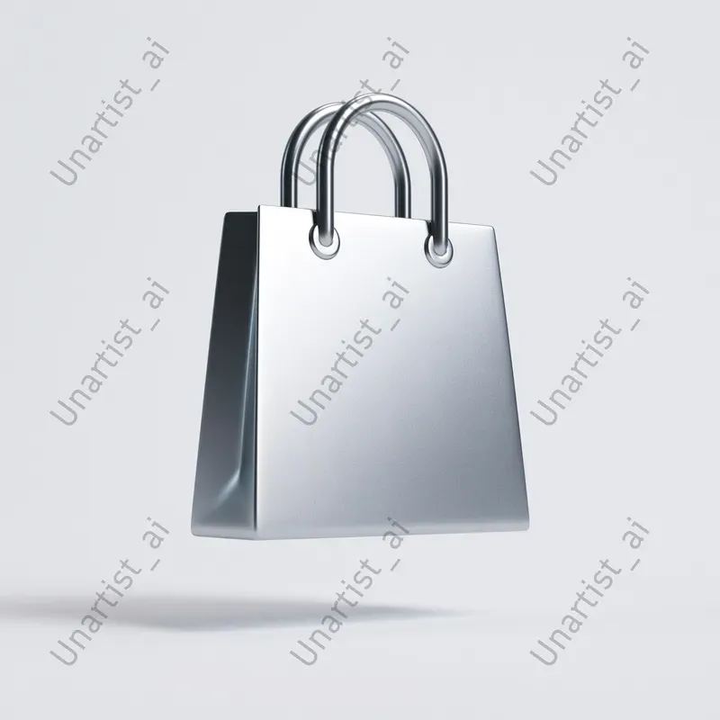 3D Silver Metallic Icon Renders