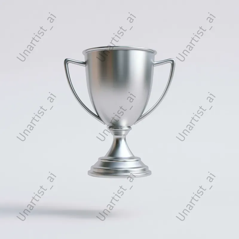 3D Silver Metallic Icon Renders