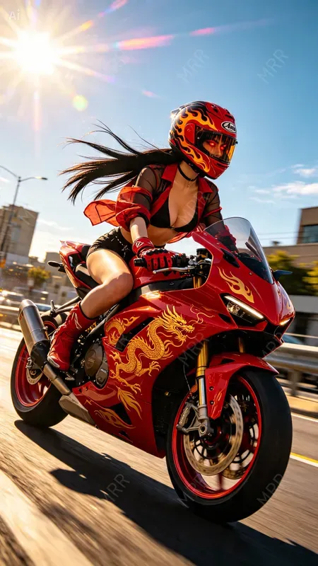 Motorcycle Wheelie Action Shots