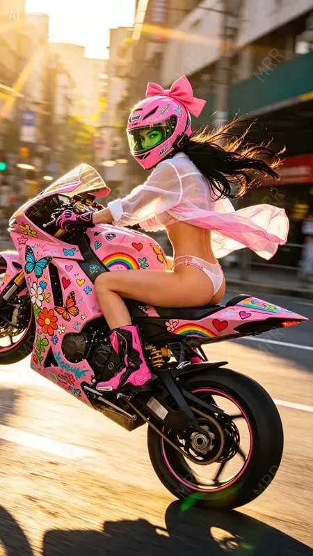 Motorcycle Wheelie Action Shots