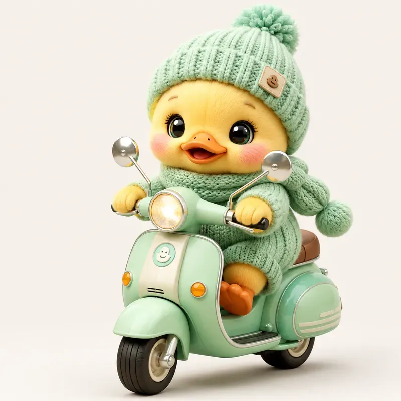 Cute Winter Mascot Scooters