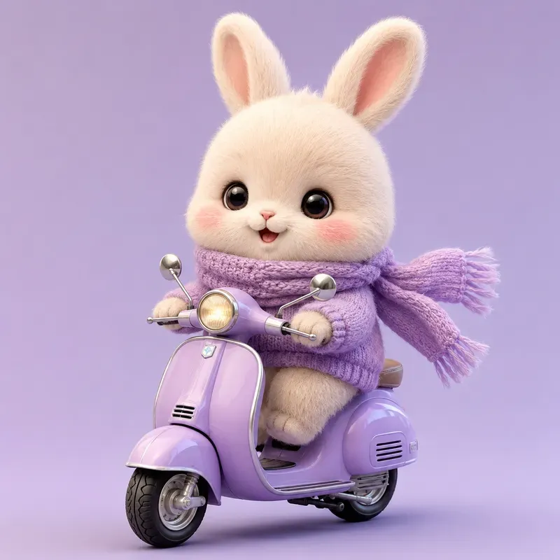Cute Winter Mascot Scooters