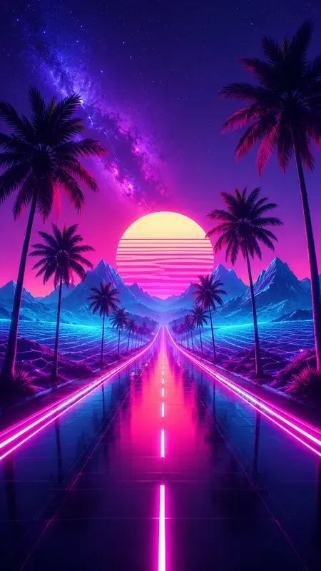 Synthwave Retrofuturistic Landscapes