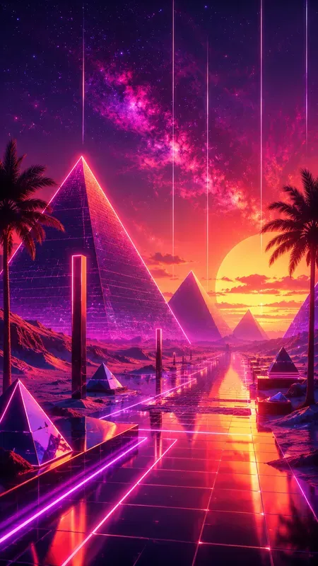 Synthwave Retrofuturistic Landscapes