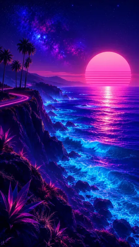 Synthwave Retrofuturistic Landscapes