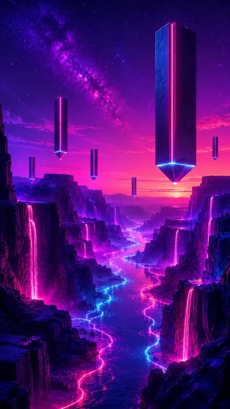 Synthwave Retrofuturistic Landscapes