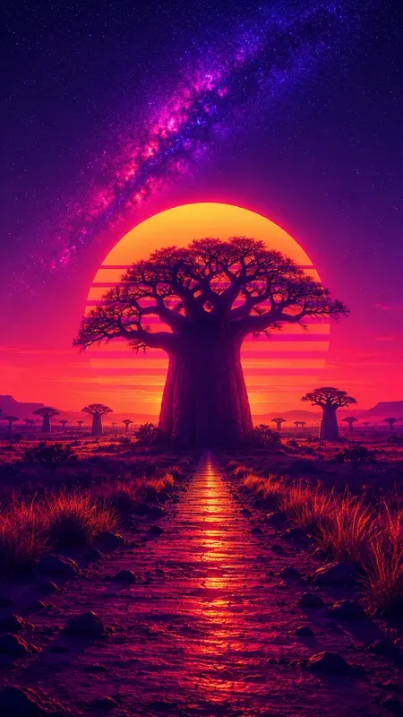 Synthwave Retrofuturistic Landscapes