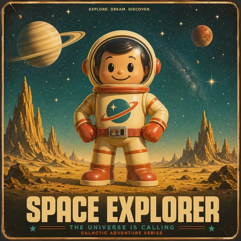 Retro Space Toy Poster Generator