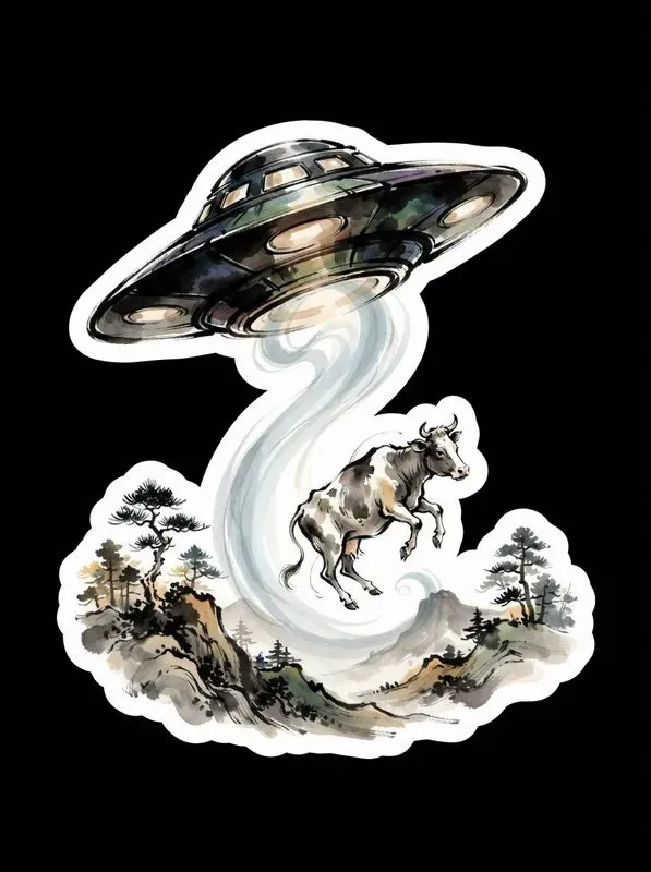 East Asian Ink Wash Stickers