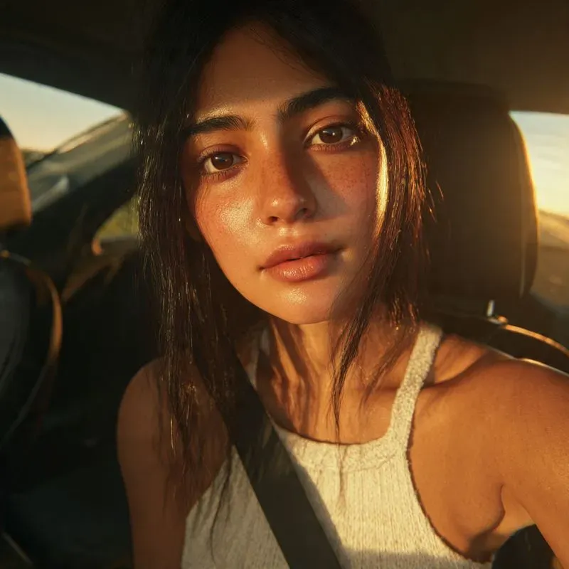 Golden Hour Car Selfie Portraits