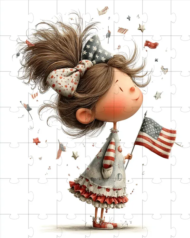 Parade Girl 4th Of July Clipart
