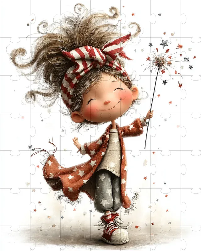 Parade Girl 4th Of July Clipart