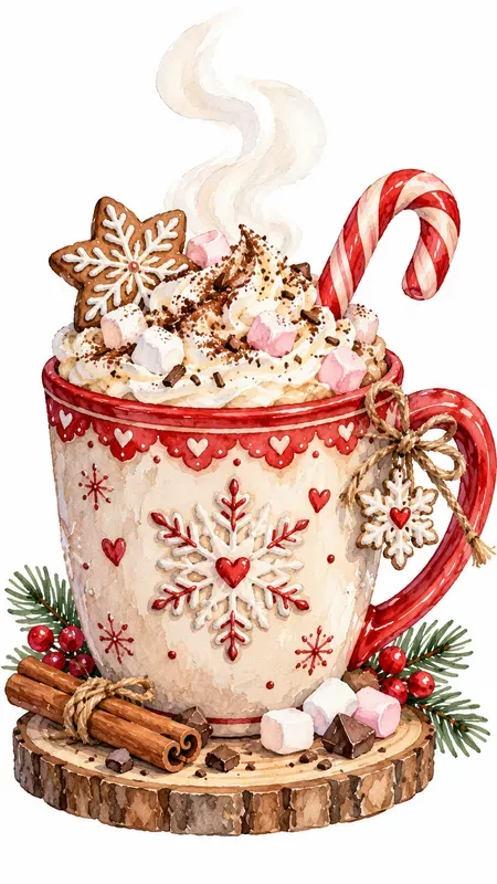 Winter Cottage Watercolor Cliparts