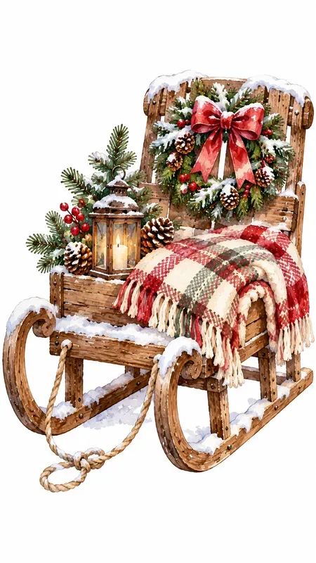 Winter Cottage Watercolor Cliparts