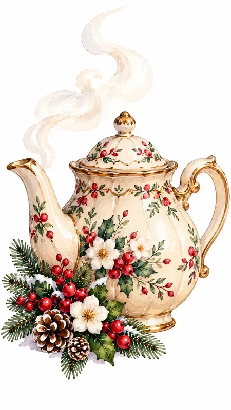 Winter Cottage Watercolor Cliparts