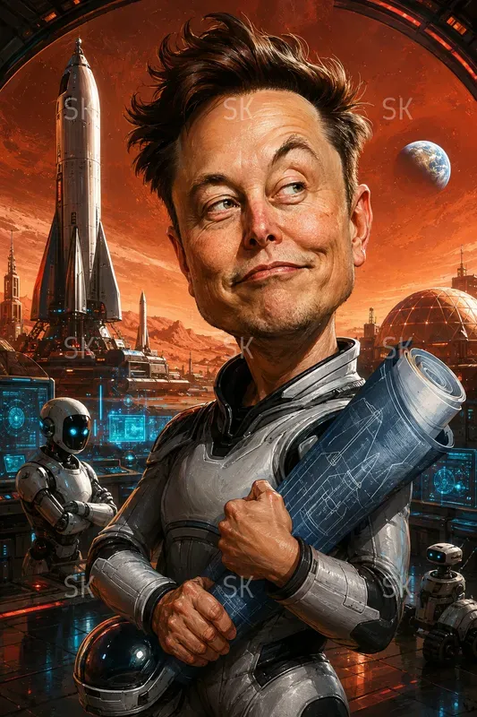 Cinematic Famous People Caricatures