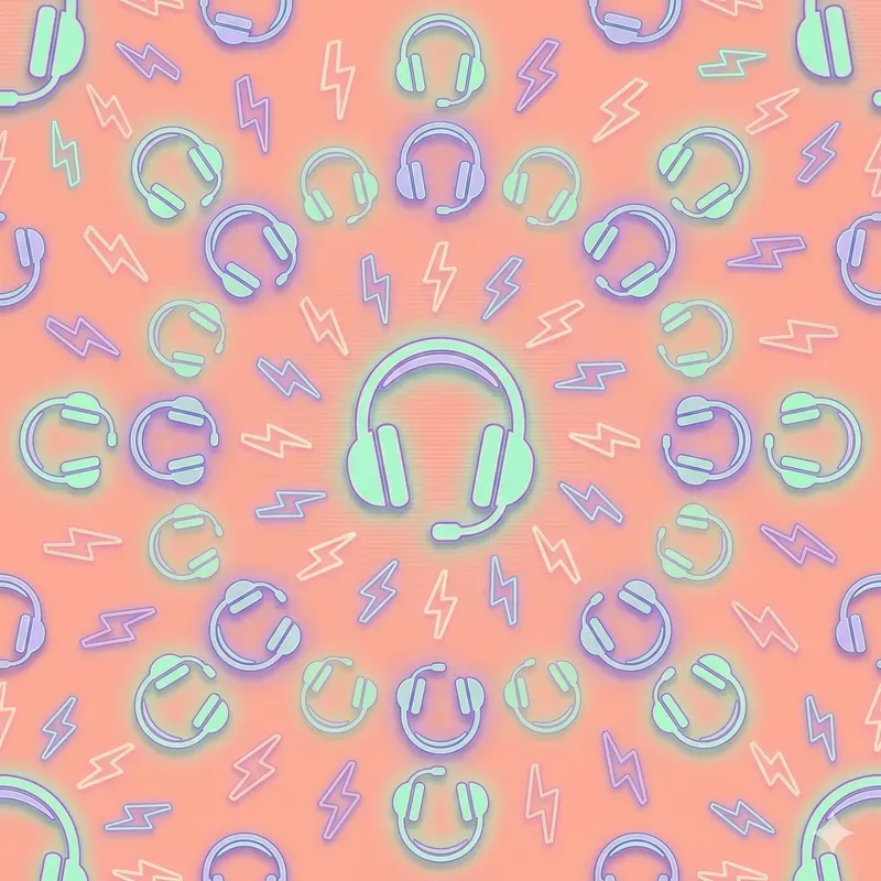 Pastel Vaporwave Gaming Icon Patterns