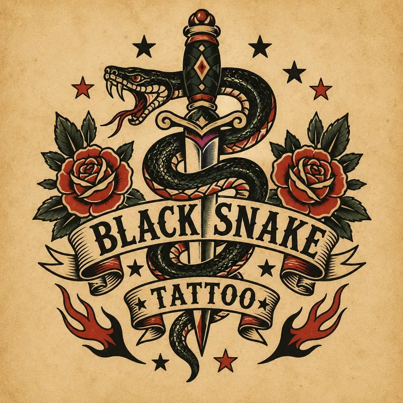 Vintage Biker Tattoo Logo Generator