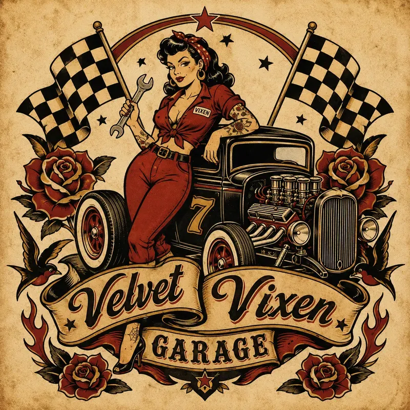 Vintage Biker Tattoo Logo Generator