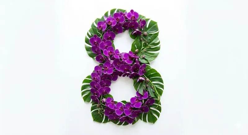 Floral Flat Lay Numbers Symbols