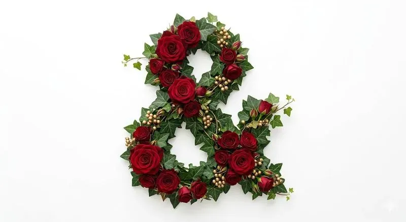 Floral Flat Lay Numbers Symbols