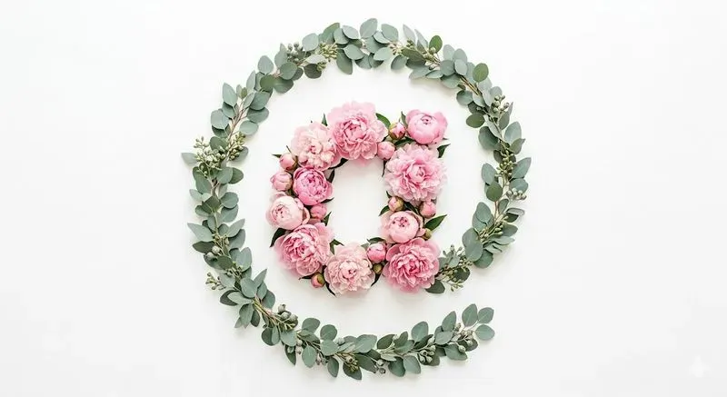 Floral Flat Lay Numbers Symbols
