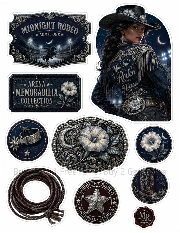 Cowgirl Fussycut Ephemera Sheets