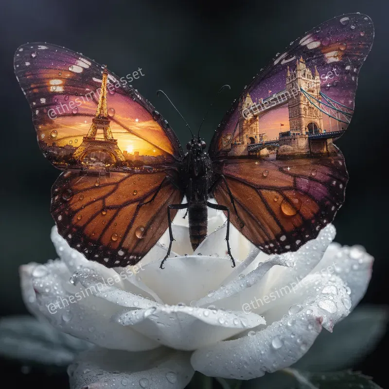 Surreal Cityscape Butterfly Macros