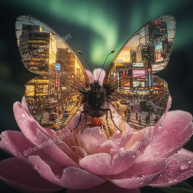 Surreal Cityscape Butterfly Macros