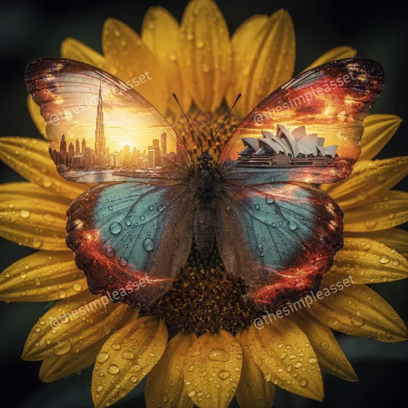Surreal Cityscape Butterfly Macros