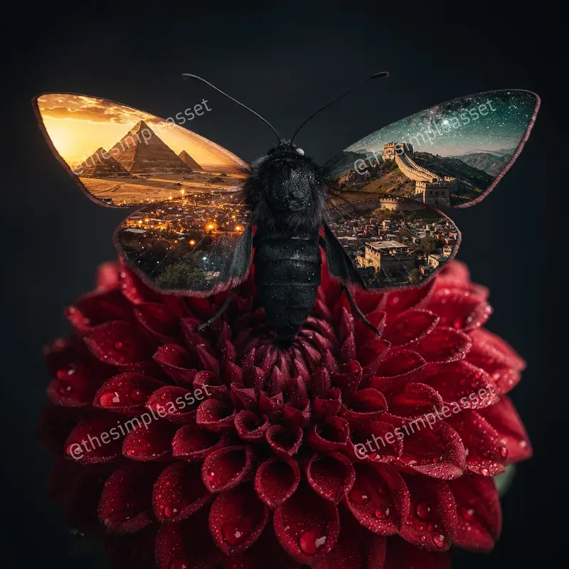 Surreal Cityscape Butterfly Macros